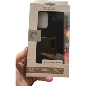 Quikcell Samsung galaxy A52 5G black phone case with kickstand